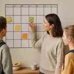 Planner mensile da parete per famiglie con figli a scuola: la soluzione che riduce i ritardi al mattino